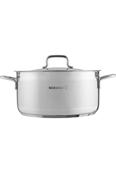Generic Korkmaz Alpha Stainless Steel Pot, 30 cm, 11 Liters - Silver