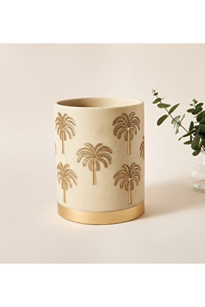 Lifestyle سلة مهملات مزينة بنقوش أشجار النخيل