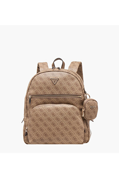 Guess Power Play Tech Monogram Print Backpack with Pouch