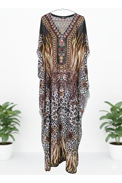 Others Haramlek, Set of four Jalabiyas with black lining, Georgette Fabric with crystal stone work