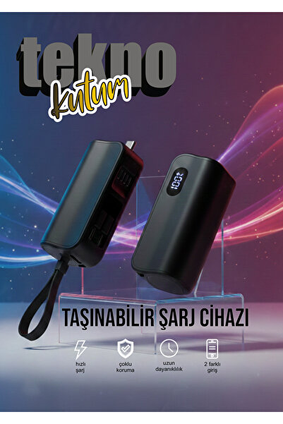 TEKNOKUTUM Led Göstergeli 5000 mah Powerbank Cep tipi hızlı şarj özellikli