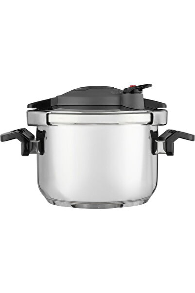 Generic Korkmaz Stainless Steel Pressure Cooker, 10 Liters - Silver Black