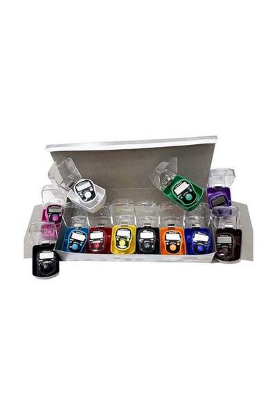 Fun Moment عداد رقمي متعدد الألوان على شكل حلقة إصبع، 12 قطعة