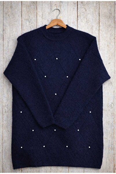 MODA VEDAT Women's Stoned Bearded Soft Sweater -00370