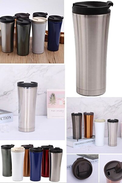 Munico 500ml Kahve Kupası Yalıtımlı Kupa Araba Çelik Seyahat Termal Termos Va...