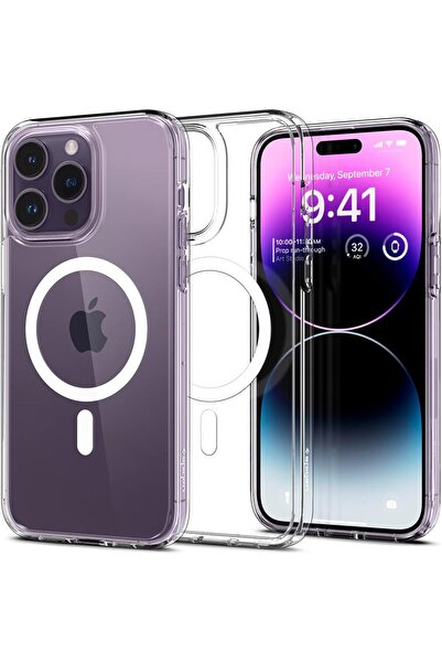 Spigen Ultra Hybrid MagFit Cover Compatible with iPhone 14 Pro Max– Clear White