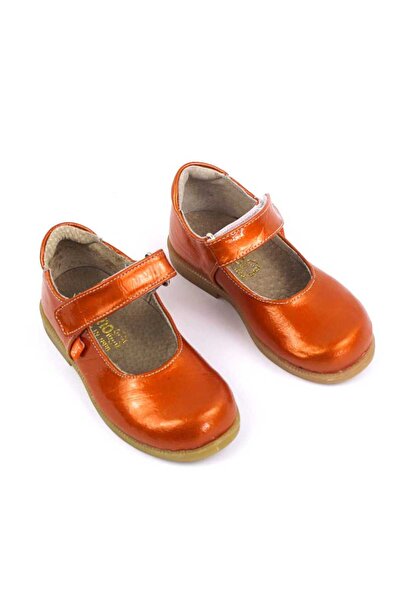 tino Pantofi usori , de copii ,din piele naturala lacuita 2072-PORTOCALIU