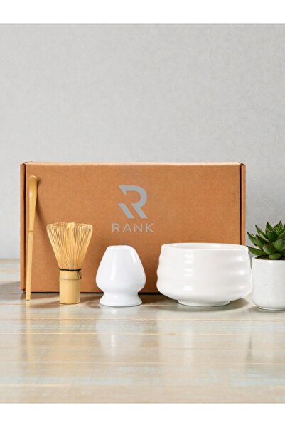 rank Matcha brewing set consisting of 4 ceramic pieces