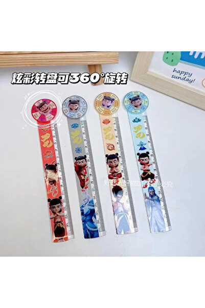1way 15cm cardboard ruler with a fun rotating disc
