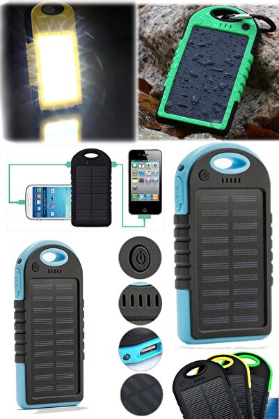 Munico Fenerli Güneş Enerjili Powerbank Hızlı Şarj Eden Usb Powerbank 10.000 ...