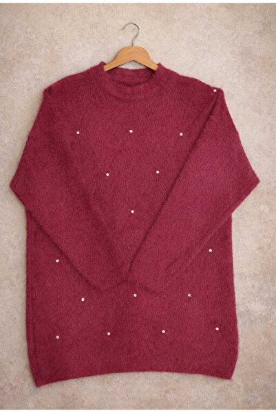 MODA VEDAT Women's Stoned Bearded Soft Sweater -00370