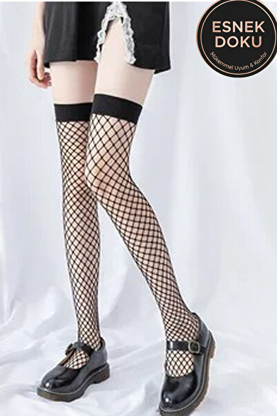 KEMSON Fantastic over Knee Fishnet Stockings Durable Stretchy Garter Stocking