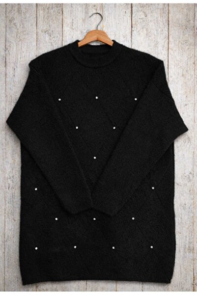 MODA VEDAT Women's Stoned Bearded Soft Sweater -00370