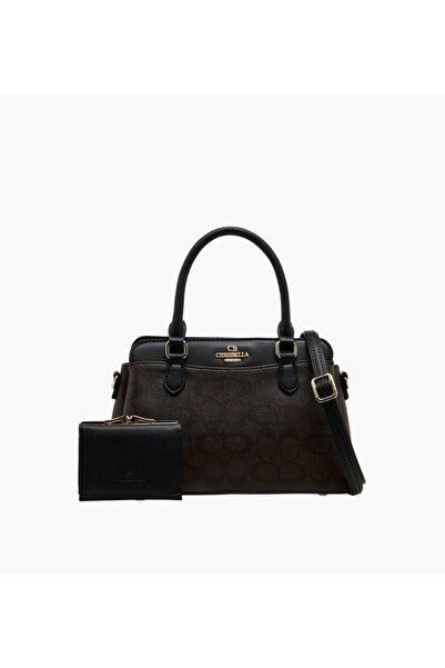 Chrisbella Textured Satchel Bag with Wallet