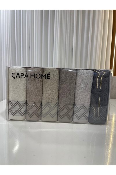 Çapa Home Jakarlı %100 Pamuk 6’lı El Havlu Seti