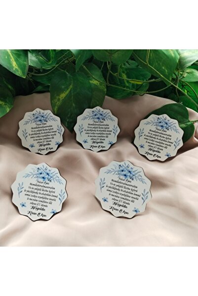 ZEKAAVM 10 قطع مطبوع مغناطيس خشبي لحفلات أعياد الميلاد وحفلات الختان