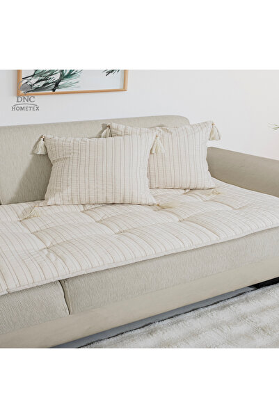 DNC HOMETEX Keten Koltuk Pedi / Koltuk Şiltesi - Evcil Hayvan Dostu, Makinede...