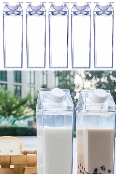 Munico 5 Adet 500ML Clear Reusable Su Şişesi Süt Kutusu Karton Sert Plastik B...