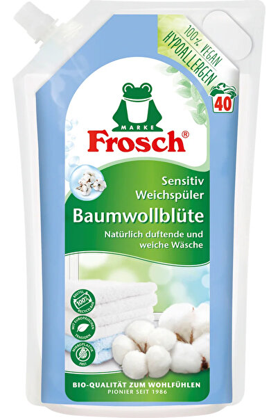 Frosch Pamuk Çiçeği Sensitive-Hassas Çamaşır Yumuşatıcı 1 L – Bitki Bazlı, 40...