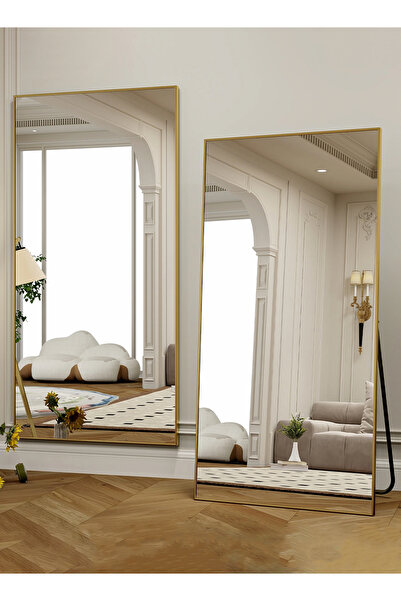 Taimi Extra Large Mirror With Elegant Design 180 X 80 Cm - Gold Metal Frame A...