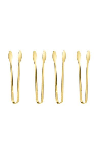 mawfoor Small golden tongs, 4 pieces (for small sweets, mini maamoul, or for ...