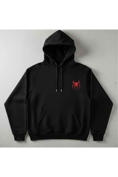 MODEL Örümcek adam baskılı hoodie