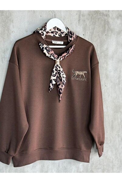 Kokoşum Butik 5811 Eșarfă leopard maro