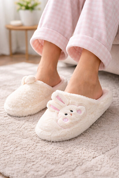 TORA STORE Kadın Tavşan Peluş Terlik