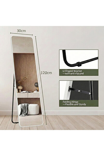 Taimi Elegant Design Mirror 120x30cm-full Length Mirror With White Metal Fram...