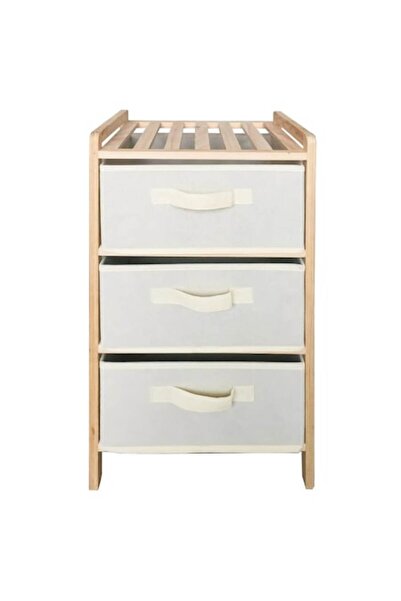 shop Storage Shelf with 3 Textile Drawers
