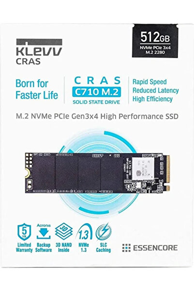 KLEVV CRAS C710 SSD 512GB M.2 2280 NVMe PCIe Gen3x4 Laptop & Desktop