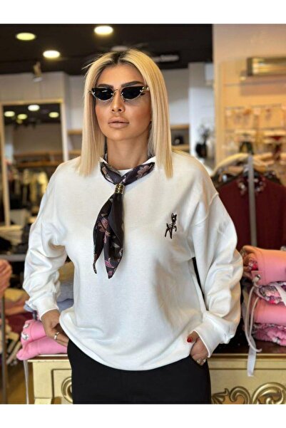 Kokoşum Butik 5808 Scarf Sweat White