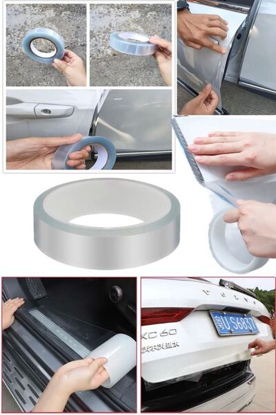 Munico 3 Metre Darbe Koruyucu Şeffaf Nano Bant Araba Kapı Kenarı Kaporta Ses ...