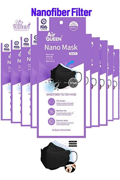 Air Queen Nu-Set Air Queen Nano Fibre Filter Adult Safety Face Mask, Individu...