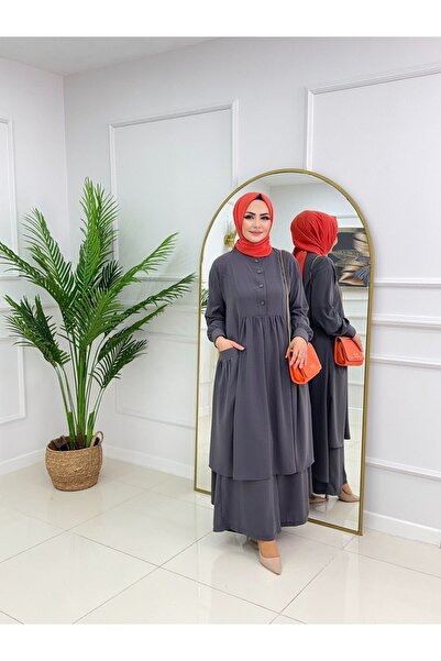 Summer Store Aslı Tunic Pants Double Hijab Set