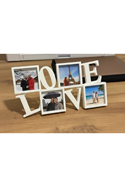 Orbitlab3d LOVE Tasarımlı Çoklu Fotoğraf Çerçevesi – 4 Fotoğraflı Dekoratif A...