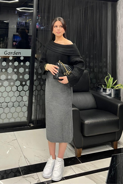 sunfyre Women's Elastic Waist Midi Length Comfortable Fit Knitwear Pencil Ski...