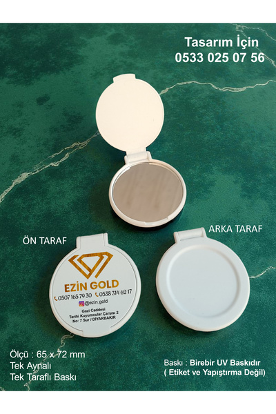 DeryalarDijital Kişiye Özel Baskılı Yuvarlak Cep Aynası - Kurumsal Promosyon ...