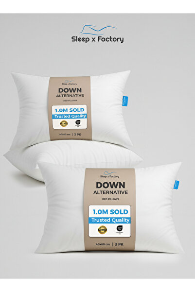 Sleep x Factory COMFORT Hotel Pillow – Microfiber Fill, Soft & Supportive 60×...