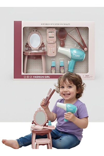 Premium Kids Pretend Beauty Salon Play Set with Hair Dryer Mirror Comb Stylin...