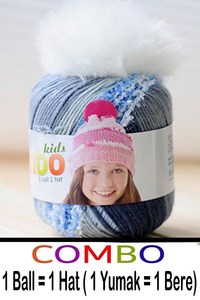 Diva İplik كومبو 06 - (OUTLET) - قبعة صوفية مع كرة زينة (1 كرة = 1 قبعة) (1 ك...