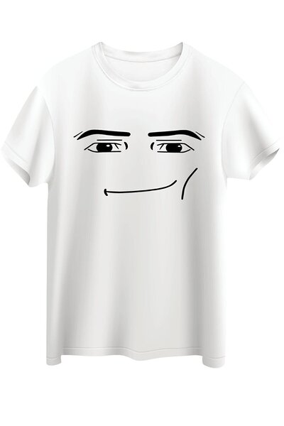 one button Unisex Erkek/Kadın Face Man Regular T-shirt