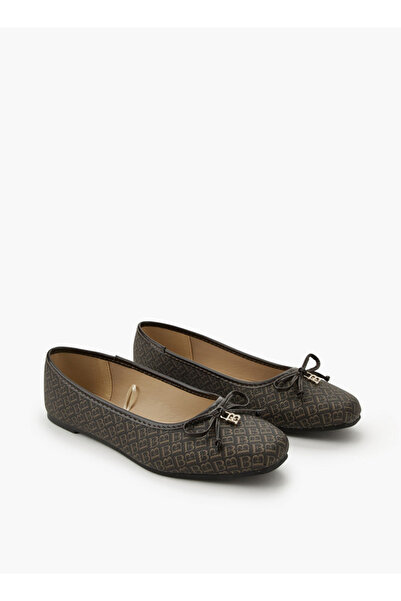 Flora Bella by Shoexpress Monogram Print Slip-On Ballerina Shoes