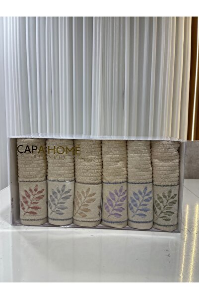 Çapa Home Yaprak %100 Pamuk 6’lı Kalın El Havlu Seti