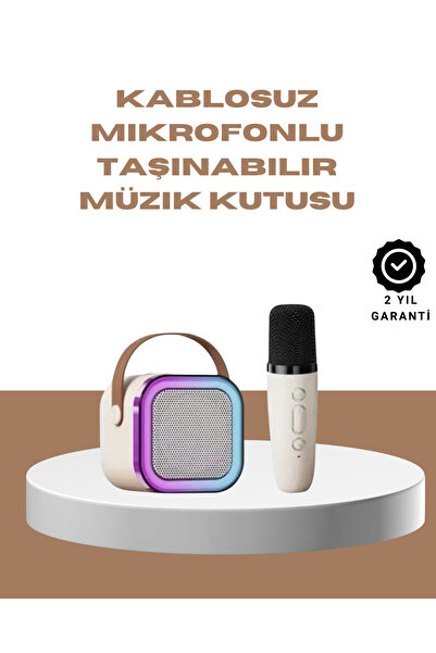 taştekin global Bluetooth Karaoke Mikrofon ve Hoparlör Seti Taşınabilir