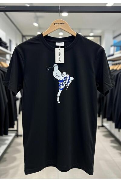 playwear تي شيرت PLAY WEAR للجنسين فضفاض باللون الأسود - تصميم كيك بوكس مطبوع...