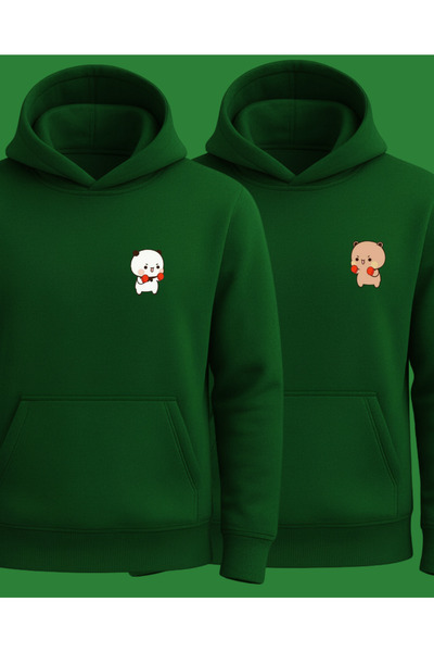 Ebiidesign Cute Bears Printed Valentine's Day Sweatshirts