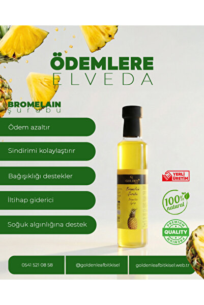 golden leaf Bromelain Ananas İçeren Detox Şurubu (Koenzim Q10 ilaveli) - 250 ml