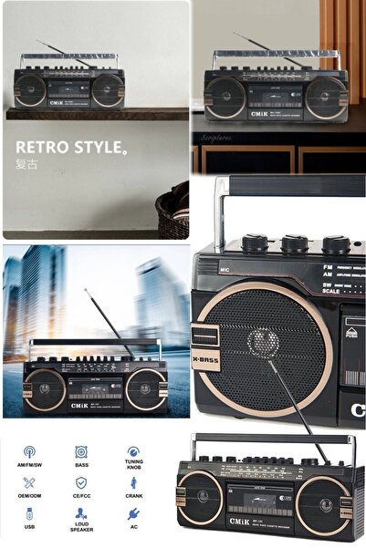 Munico Profesyonel Bluetooth Speaker & Fm Radyo Kaset Çalar Akıllı Büyük Boy ...