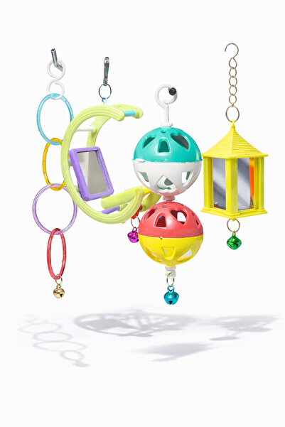 Papağanhane 4’lü Kuş Oyuncağı Seti | Olimpik Halka + Aynalı G Salıncak + İkil...